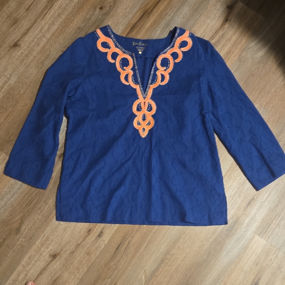 Lilly Pulitzer Navy Blue Cotton Top
